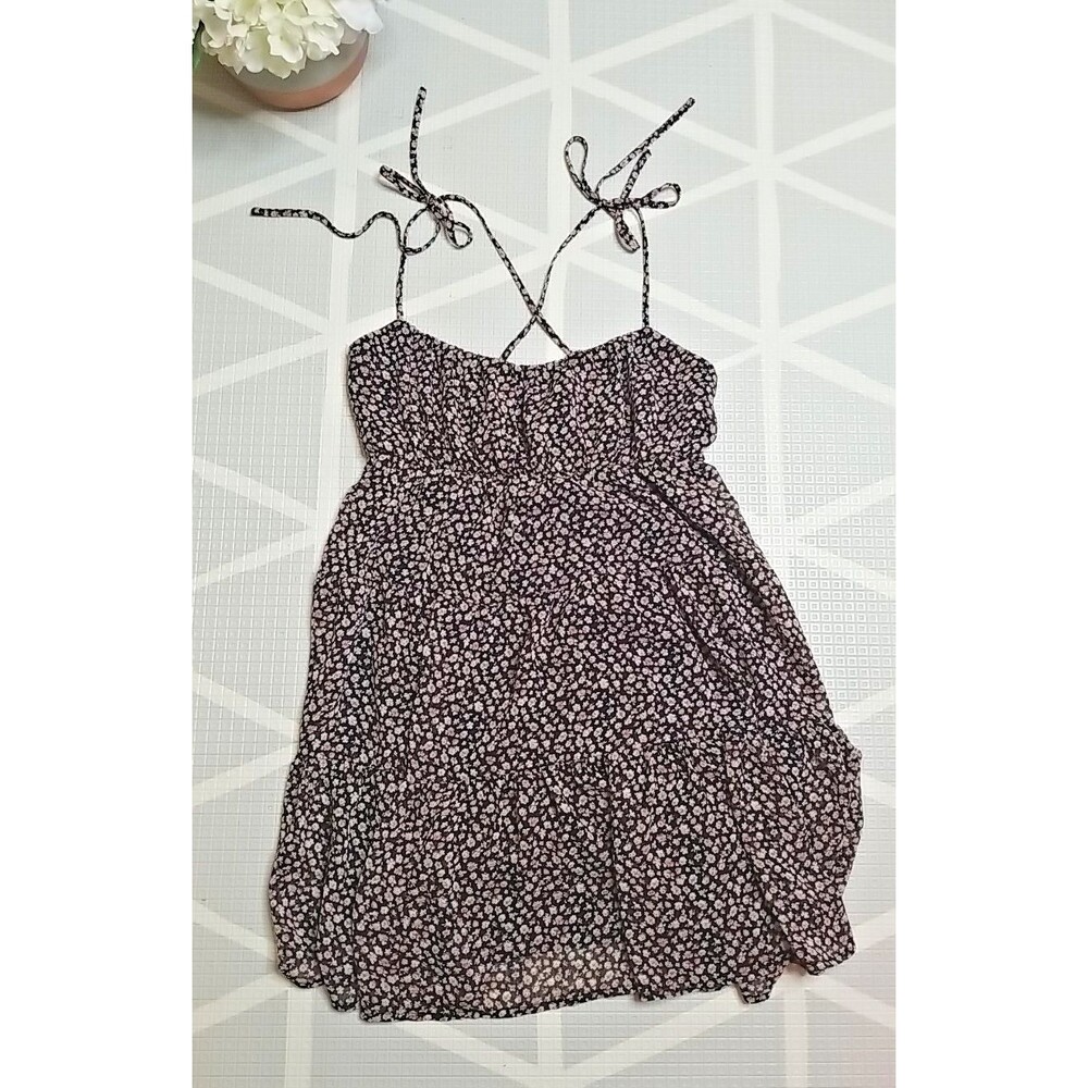 All In Favor Dress Womens XS Floral Print Ruffle Strap dElias Y2K Indie Babydoll